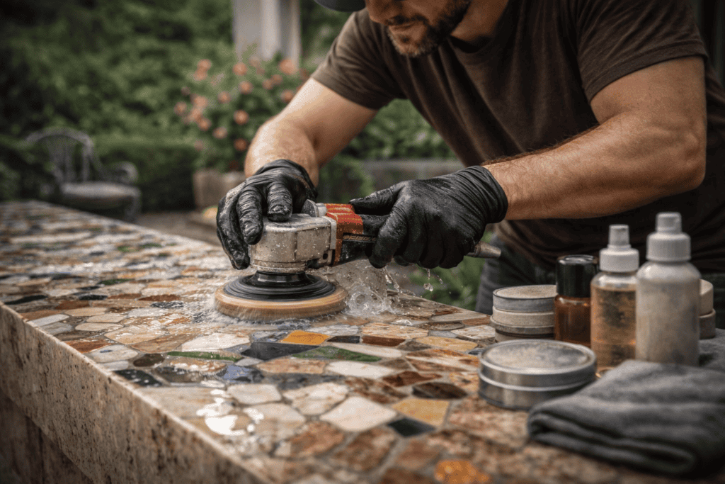 Șlefuire marmură și granit profesională.